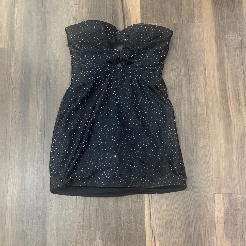 Amazon Black Strapless Dress with Sparkling Accents